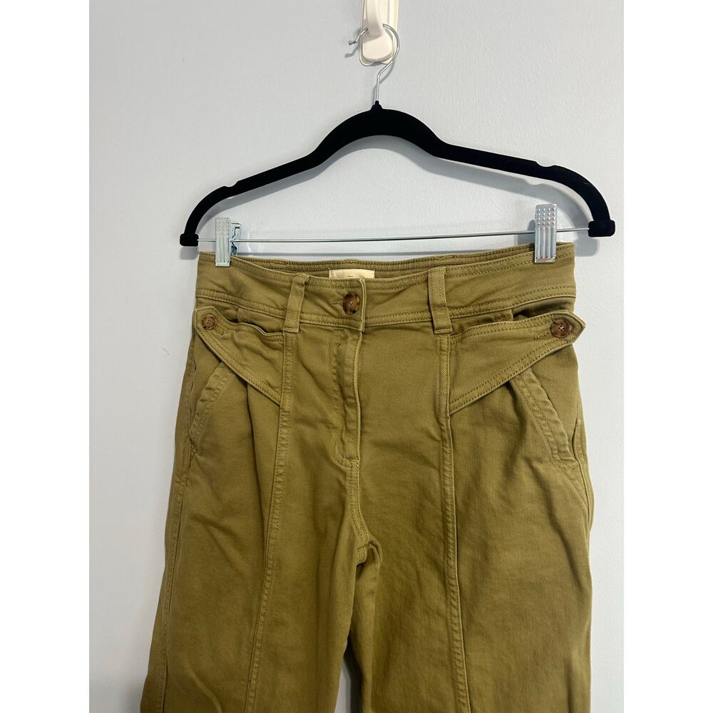 Sezane Herve Trouser in Light Olive Sz 36/ US 4 Women’s Cotton Pants GREAT! - Picture 6 of 10